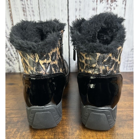 Khombu Molly Waterproof Side-Zip Winter Ankle Boots Women's 8.5 Black Leopard - Picture 9 of 12